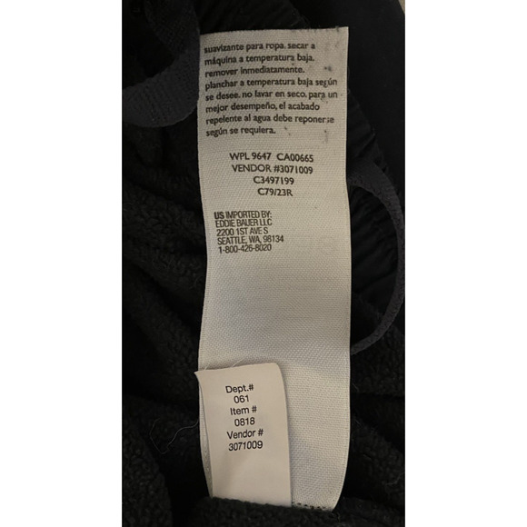 Eddie Bauer Stretch Cargo Jogger Women Size 8 Black 5 Pockets Fleece Lined Pants - Picture 9 of 14